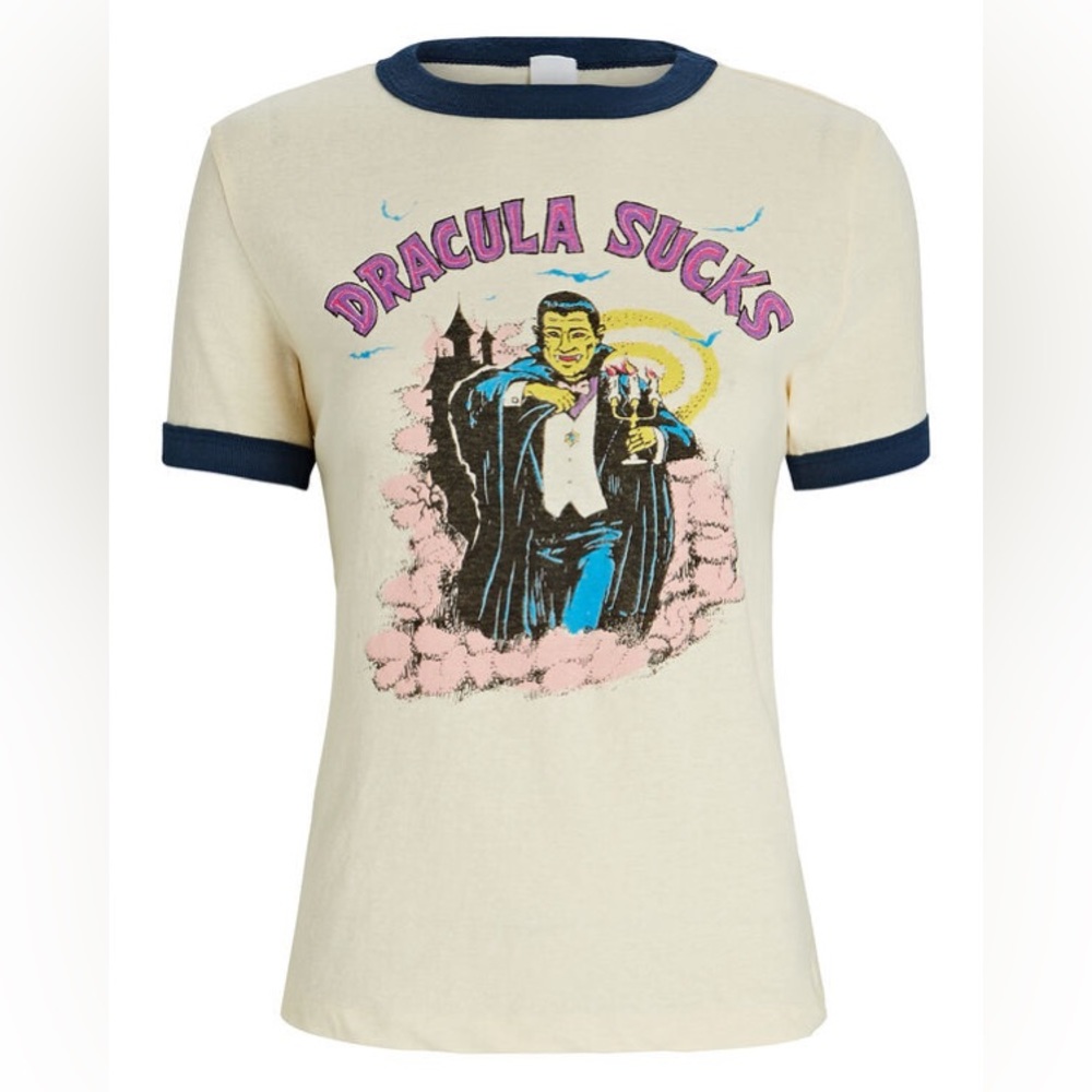 Re/Done Dracula Sucks Ringer Tee
